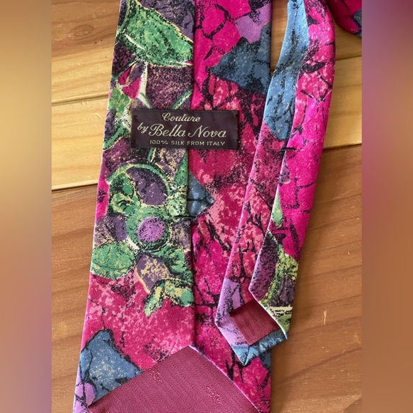 Couture By Bella Nova Men's Tie 100% Silk Made In Italy Multicolor 54” - Picture 2 of 4